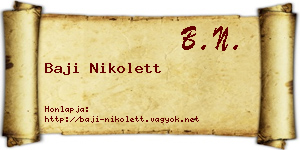 Baji Nikolett névjegykártya